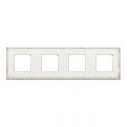 Рамка на 4 поста гор/верт, цвет white decape