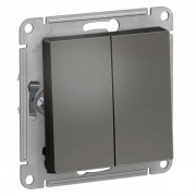 Двухклавишный переключатель 10А SE AtlasDesign, сталь