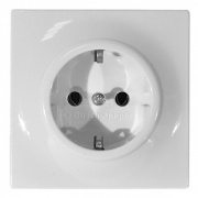Розетка силовая с/з 220В ABB impuls  альпийский белый (20 EUC-74)