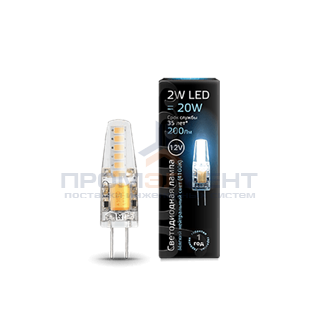 Лампа Gauss G4 12V 2W 200lm 4100K силикон LED 1/10/200