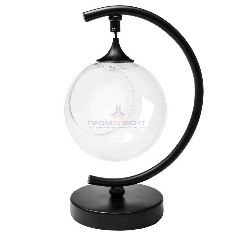FT-09-01 Фитосветильник настольный, стеклянный шар Ø200мм, 5 В, 3Вт, диммер, USB-штекер длиной 1,8 м, С-образный, черный (без наполнения)